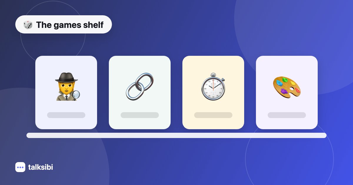 The TalkSibi Games Shelf: One Place, Free, No Sign-Up